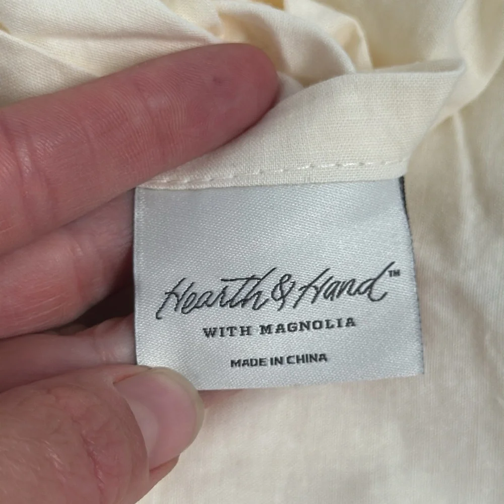 SINGLE Hearth & Hand Full/Queen Cream with black stripes Cotton Pillow Sham